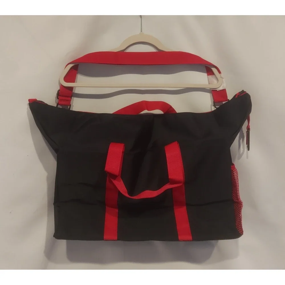 Ralph Lauren Polo Black Red Large Duffel Carry-On Gym Weekender Travel Bag NWOT